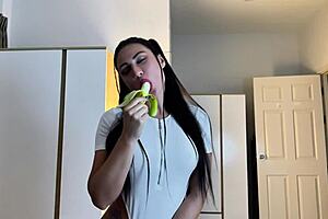 she teased me with a banana and whipped cream then took my cock like a slut