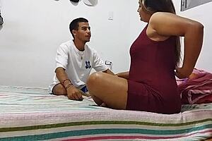 Amateur couple engages in rough sex, cum in pussy, Spanish porn