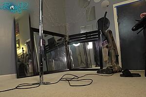 vacuuming in hobble boots and lingerie