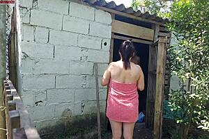 'shower broken, help me?' towel-clad wife seduces caretaker with sex