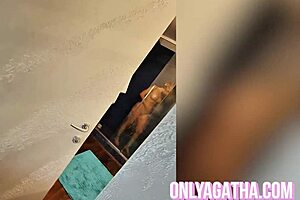 I spied on my neighbor while she showered and got fucked