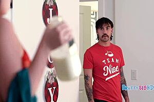 Cute teen 18+ fiend for monster cock milk in POV sex