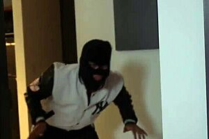 latina busty brunette surprised by burglar fucking hard 😈