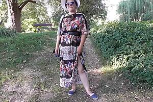 Hairy Mature Flashing In The Park