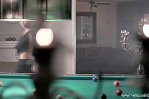 Feeling the thrill as elegant blonde swallows cumshot passionately