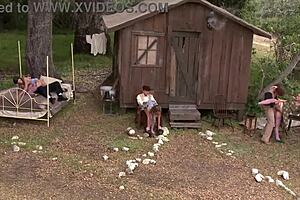 Amber rayne hannah west and kaci star in outdoor gangbang