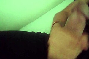 Horny Guy In Black Pants Moans While Jerking Off Big Cock After Work Until He Cums