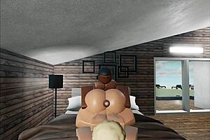 that bbw is getting used by a monster bbc in roblox style