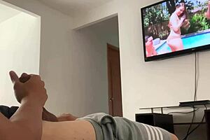 Unexpected Spying On Living Room Masturbation