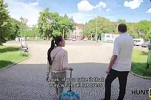 Young lovers can't leave city so girl gets fucked