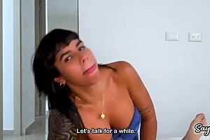 Big-assed athlete plays with balls provocatively