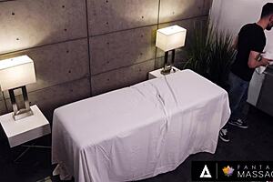 Fantasy Massage - Hot Babe Valentina Nappi Gives a Bj and Handjob Under the Table During a Massage