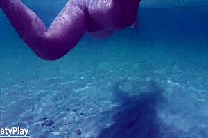 Pretty housewife enjoys multiple creampies underwater, cum inside her juicy pussy three times