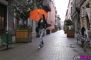 Young woman sucking older man's penis