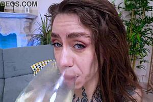 Skinny Slut Holy Wood Gets Powerful Anal Fuck With Piss From Big Black Cock