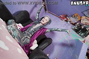 tattoo model livestream with anal masturbation toys