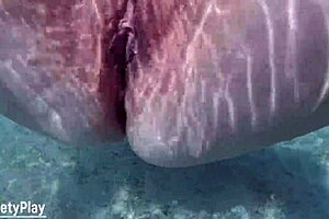 Pretty housewife enjoys multiple creampies underwater, cum inside her juicy pussy three times