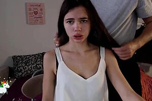camgirl gets fucked hard in doggystyle and ends up creampied by her partner