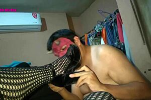 Lingerie And High Heels Fishnet And Footjob