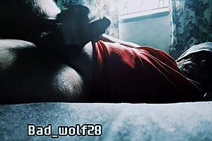 Athletic student massages and masturbates hard cock