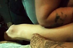 Sucking cock and titty fuck with redhead MILF