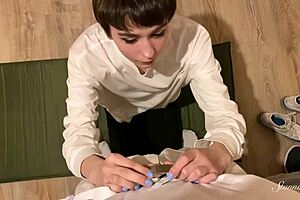 Alisa delivers intense blowjob to big-dicked boyfriend Dorian