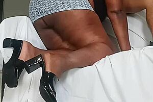 Attractive thick woman showing off her pretty lips