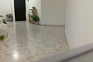 chubby neighbor cleans new apartment