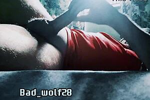 Athletic student massages and masturbates hard cock