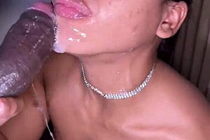 he cant last long enough and cums early while eating every inch of his huge cock -amateur couple- nysdel