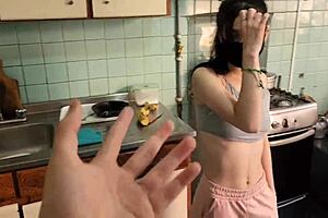 I fucked the service employee in the kitchen