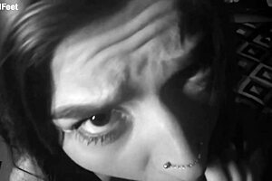 Ravenas Feet Worship: Goddess Dominates Slave with Choking and Deepthroat in POV