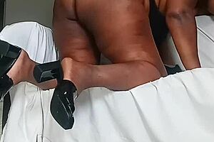 Attractive thick woman showing off her pretty lips