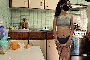 I fucked the service employee in the kitchen