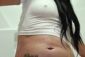 look at emy angel posing in her wet t-shirt, it's so revealing