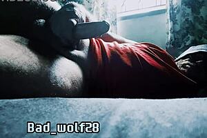 Athletic student massages and masturbates hard cock