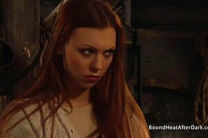 Naked Submissive Lesbian Slave with Big Natural Tits and Pussy Fingered Hard