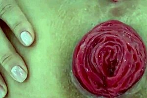 Destroyed anal juicy prolapse asshole close up play