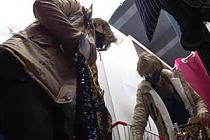 Hidden Camera Catches Girl's Gorgeous Ass And Legs In Pantyhose, Voyeur Peeks Under Skirt In Store