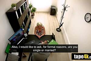 Naive hungarian hottie gets fucked on desk by horny loan manager