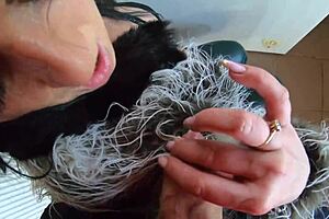 Deepthroat Cum Play with Cameltoe Leather Fetish