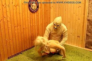 Blonde And Ebony Fuck Dolls Take Turns In Anal By Black Stud