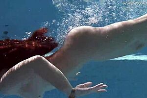 Diana Rius With Hot Tits Touches Body Underwater