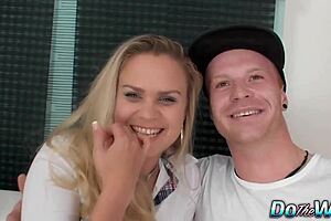 cuck enjoys watching his wife with a young stud