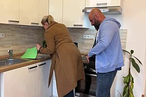 Horny blonde real estate agent cheats with client's big cock