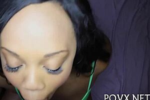 Big cock stretches tight hairy pussy in rough pov action