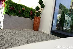 nervous girl with a perfect ass and tan lines isnt nervous for long