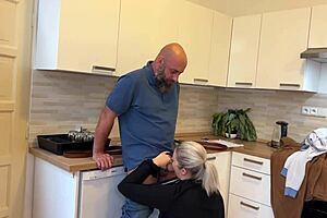 Horny blonde real estate agent cheats with client's big cock