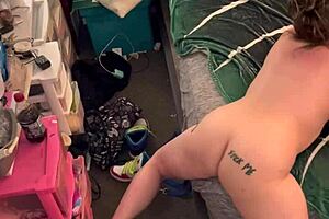 nympho, you're humping that bed so wildly!