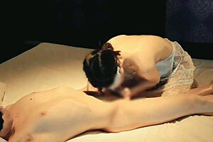 japanese wife in white lingerie sucks and rides to drain my cum